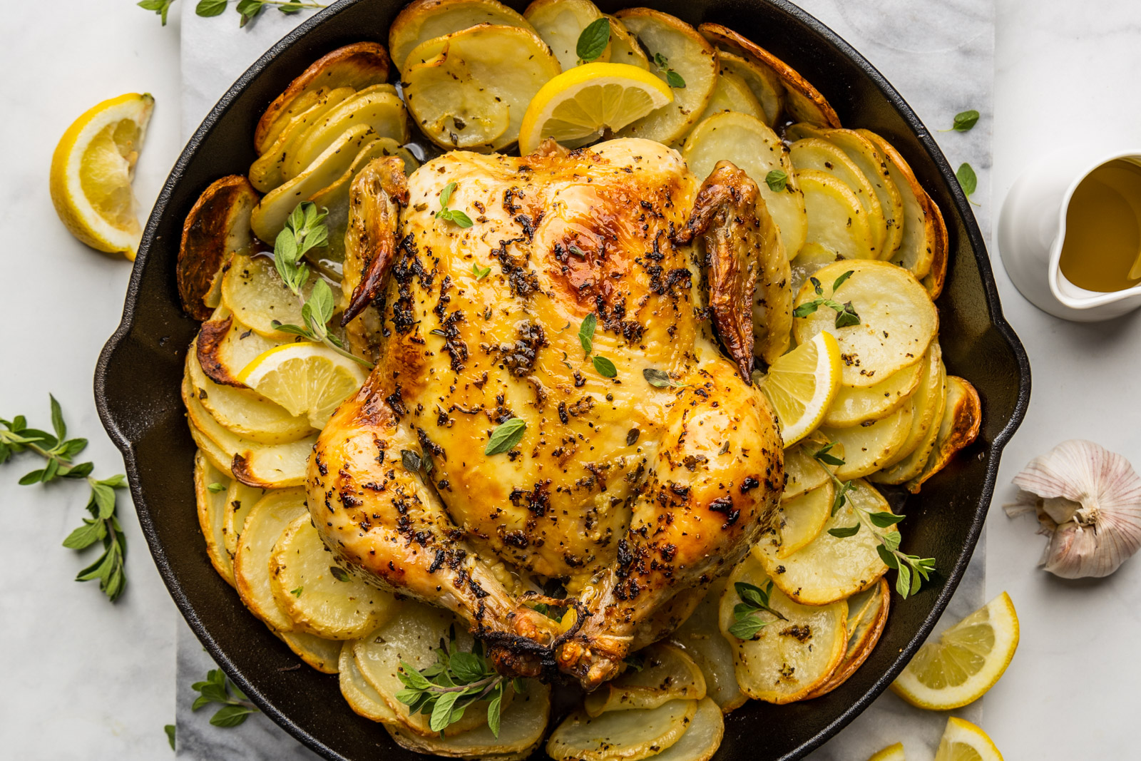 Greek Roasted Chicken and Potatoes with Lemon and Oregano is simple but so homey and satisfying